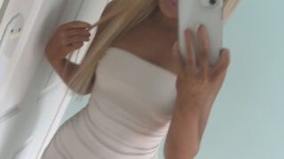 alice olivia kayleigh bell-bottom jeans with side rainbow stripes