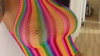 TamiTsunami toy drill grip leak tits