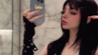 Gagging POV – Noemiexlili grabs hair while throat gets destroyed