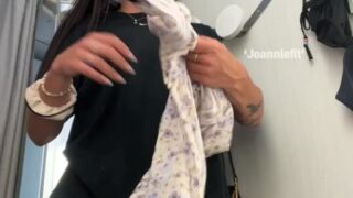 JoannieFit sits on his face, grinds hard, then rides until squirt sprays across the bed