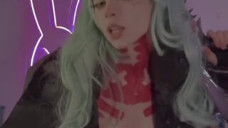 Noemiexlili rides rough, gets choked and filled hard