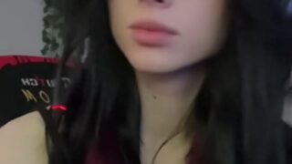 Noemiexlili squirts in mirror while dressed as cartoon slut