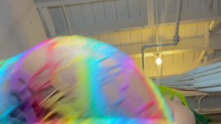 wetkittycity creampied on trail in doggy position