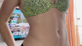 JoannieFit flashes tits on Snapchat and ends up riding cock