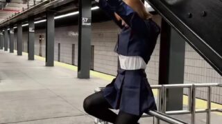 Close-up soles POV – Noemiexlili spits and rubs with her arches