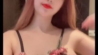 Romantic blowjob from naked Jenna Chew looking up softly