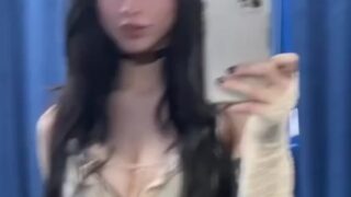 Noemiexlili gagging while taking hard strokes face-up