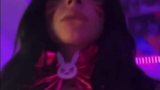 Elf ears and oiled tits bouncing as Noemiexlili gets creampied