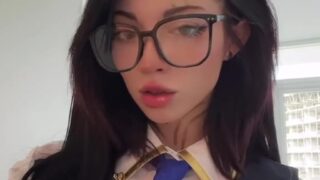 POV blowjob with Noemiexlili in blue wig and collar