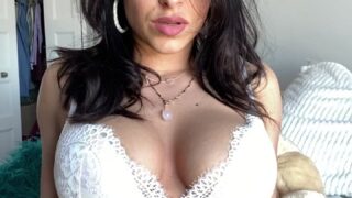 JoannieFit flashes tits and sucks cock while giggling