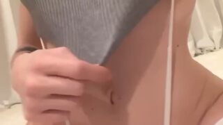 Reverse cowgirl ride – Noemiexlili moaning, tits bouncing