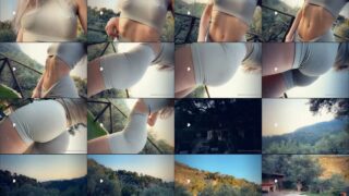 Milkimind fully naked by the pool late night