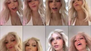 Petite topless yoga Milkimind stretches for fans