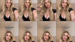 Elina Olsson hourglass figure in stockings night bedroom closeup