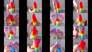 Naughty Selti licks fingers after pussy play tease