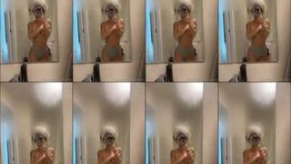 Artistic mirror pose Ayarose squeezing big tits for cam
